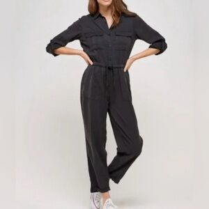 Thread & Supply long Sleeve Black Jumpsuit Size Medium *flaw*